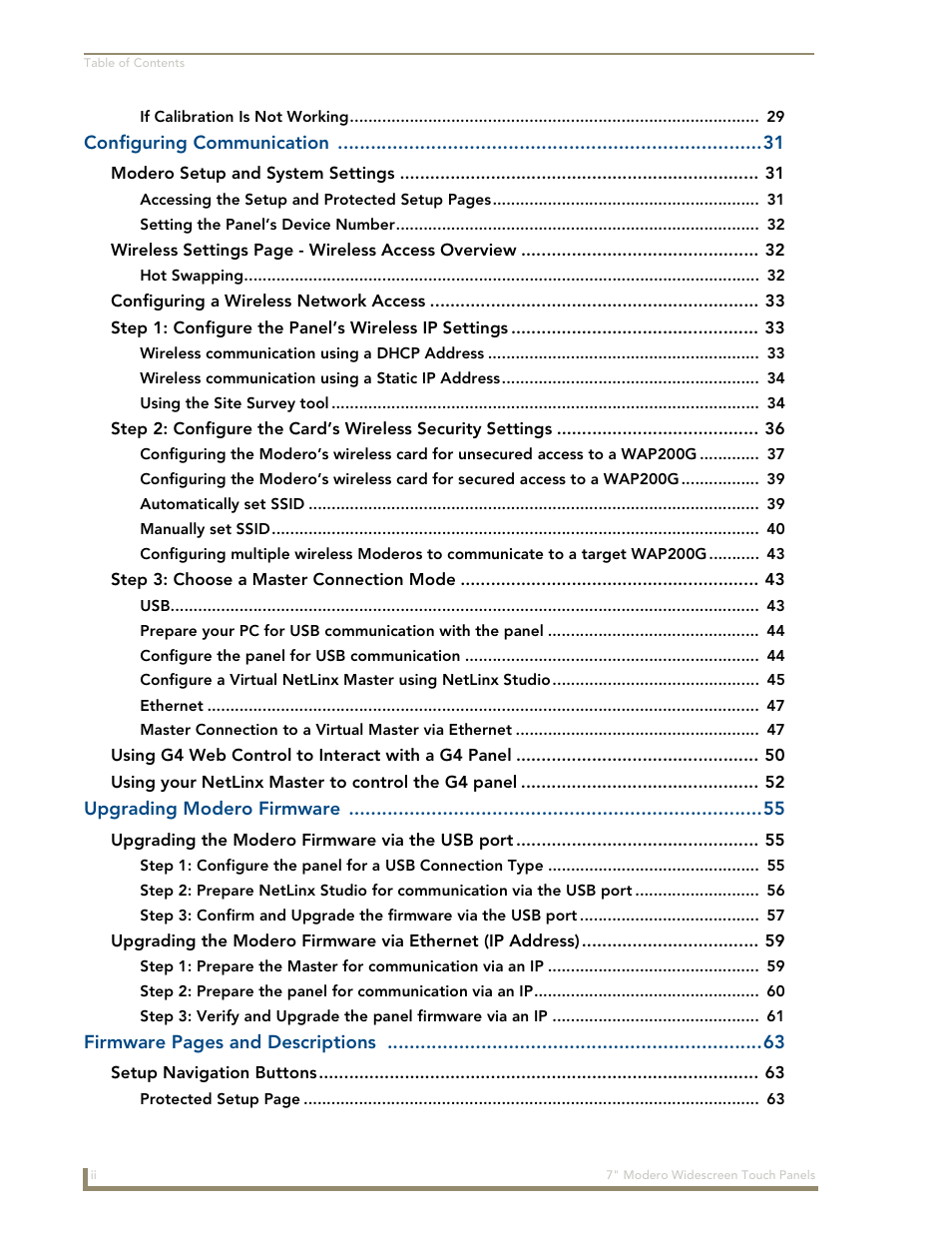 AMX Modero NXD-700Vi User Manual | Page 6 / 234