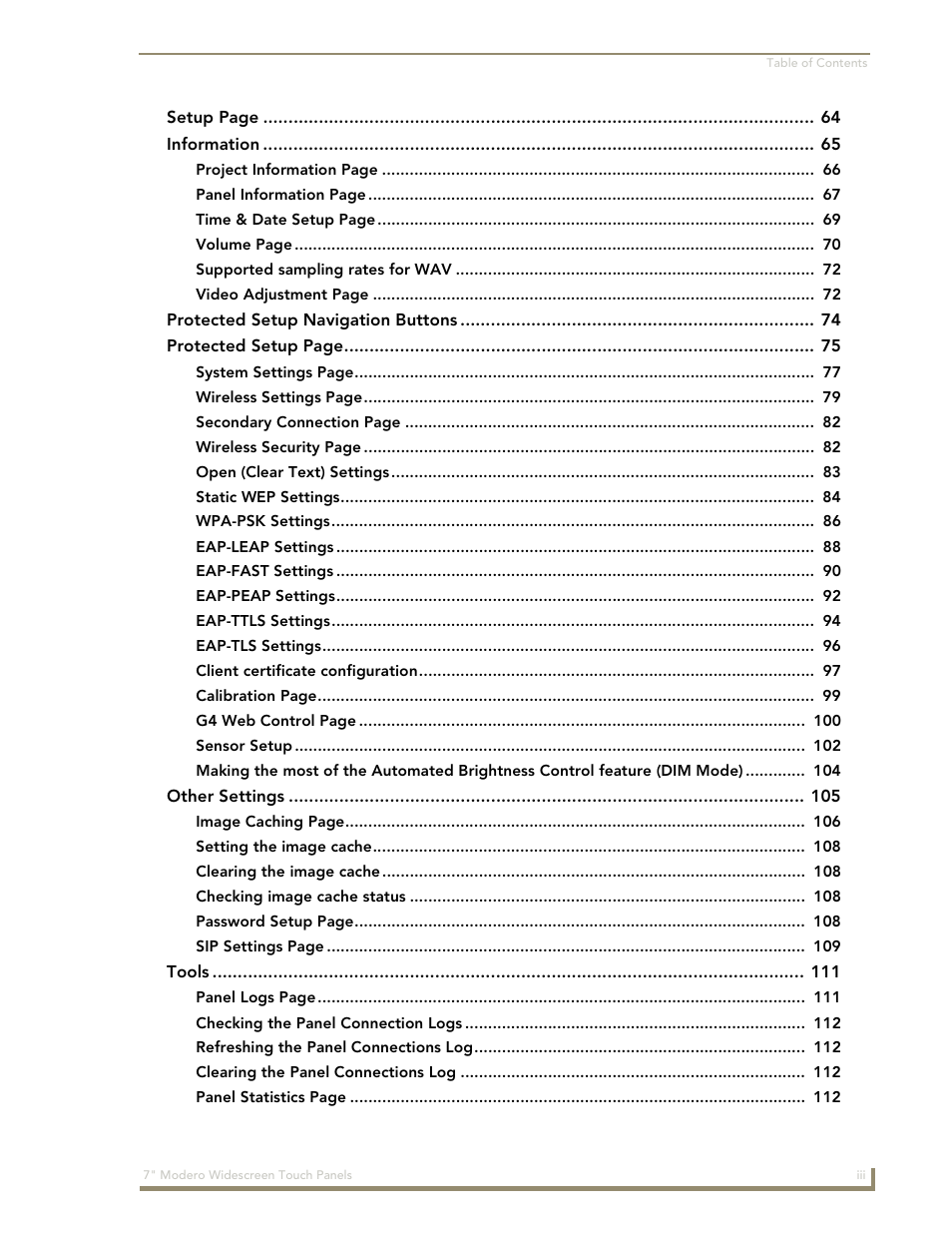 AMX Modero NXD-700Vi User Manual | Page 7 / 234