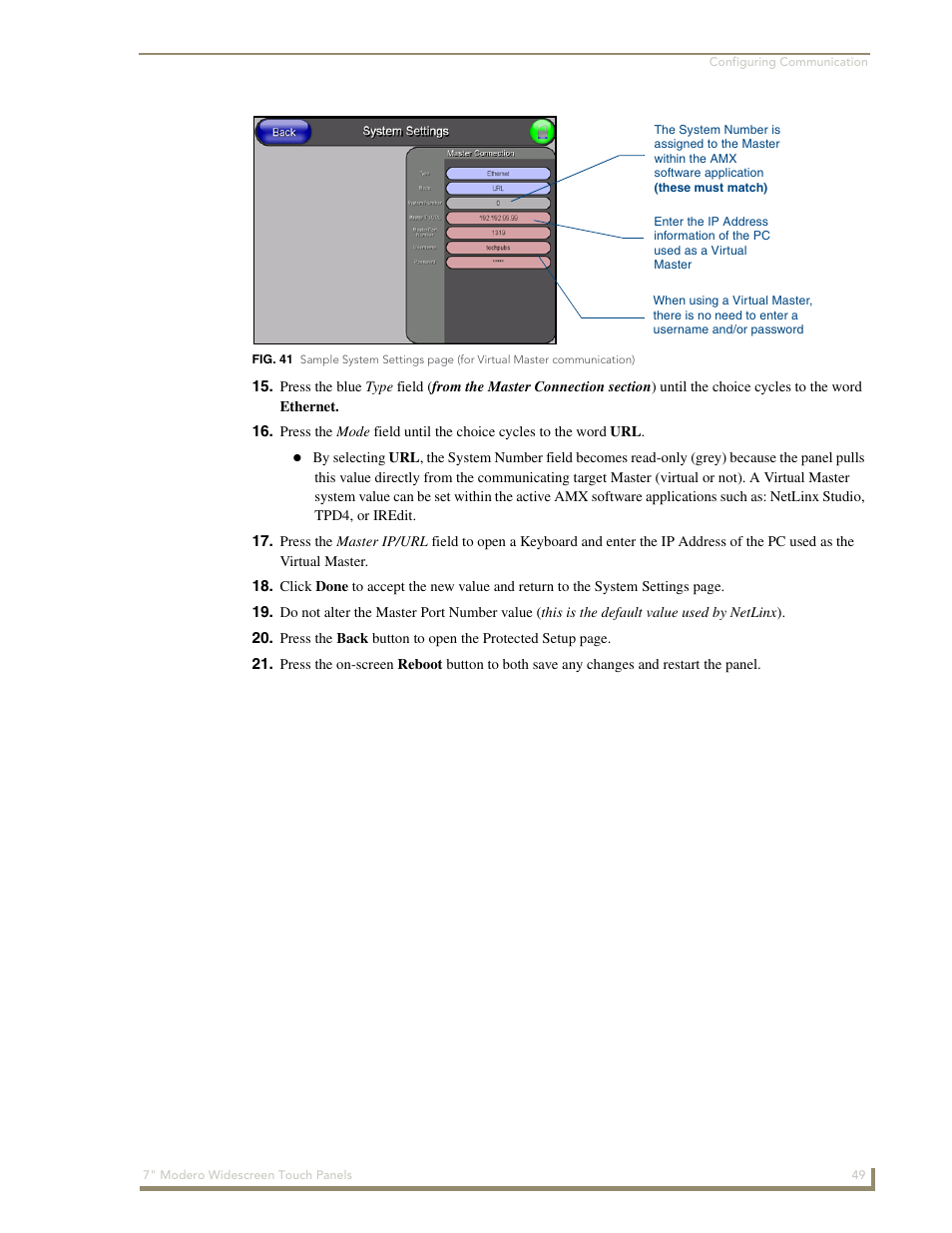 AMX Modero NXD-700Vi User Manual | Page 71 / 234