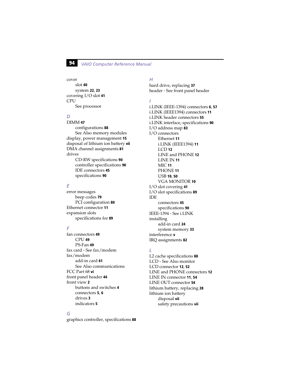 Sony PCV-LX800 User Manual | Page 108 / 110