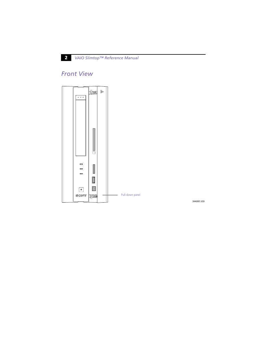 Front view | Sony PCV-LX800 User Manual | Page 16 / 110