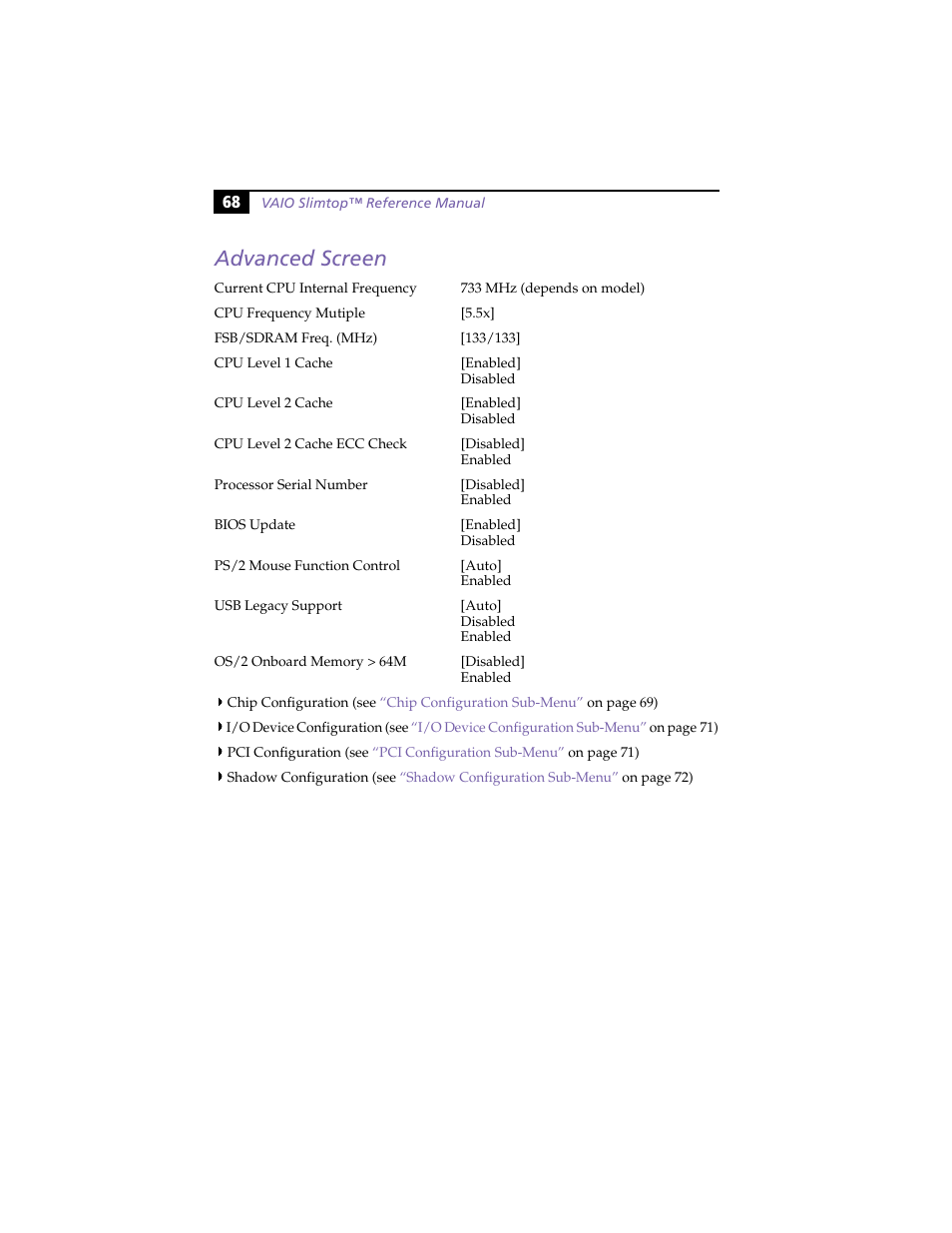 Advanced screen | Sony PCV-LX800 User Manual | Page 82 / 110