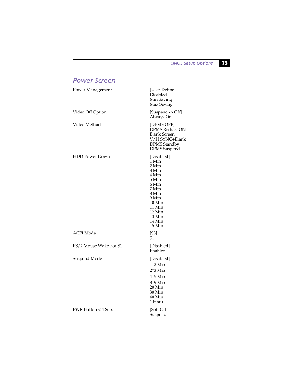 Power screen | Sony PCV-LX800 User Manual | Page 87 / 110