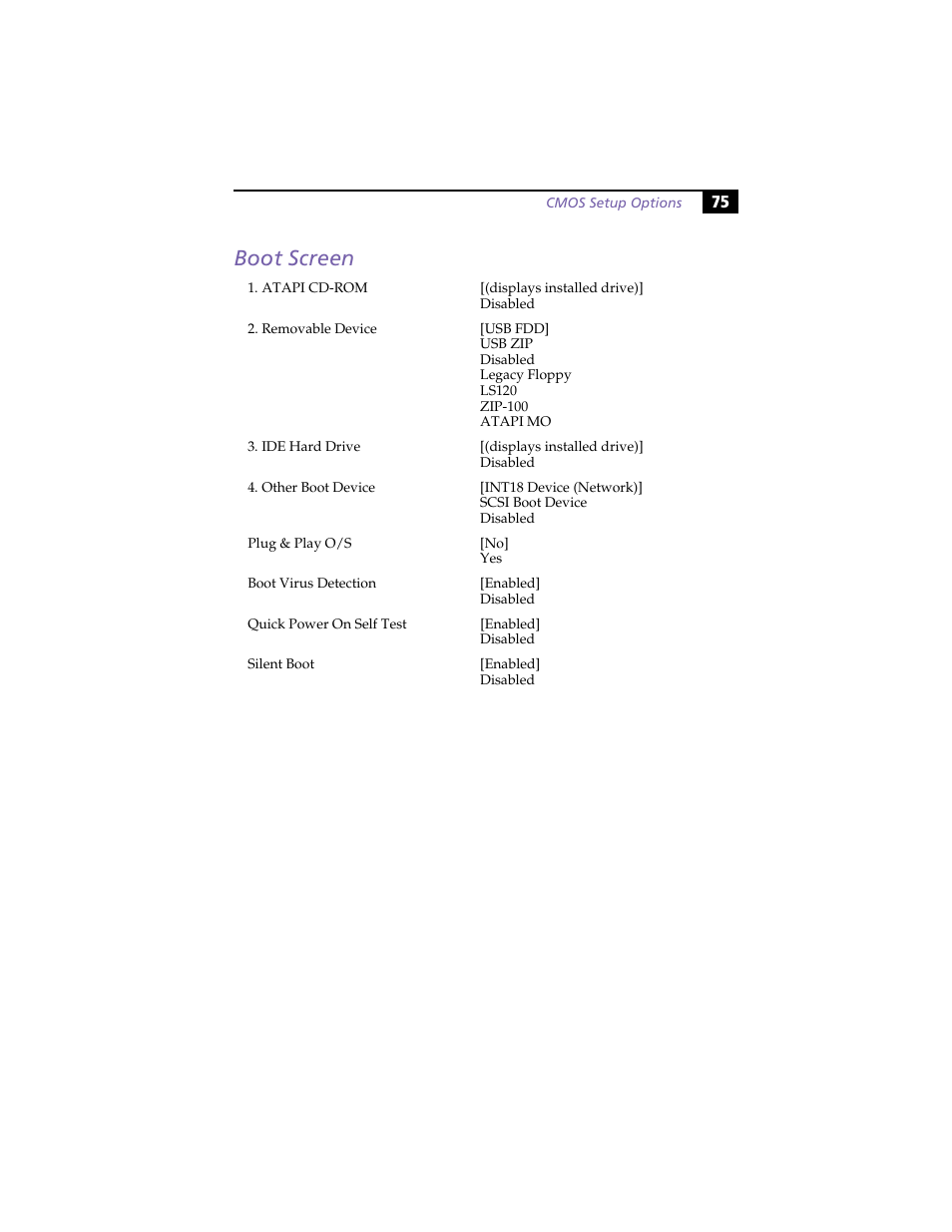 Boot screen | Sony PCV-LX800 User Manual | Page 89 / 110