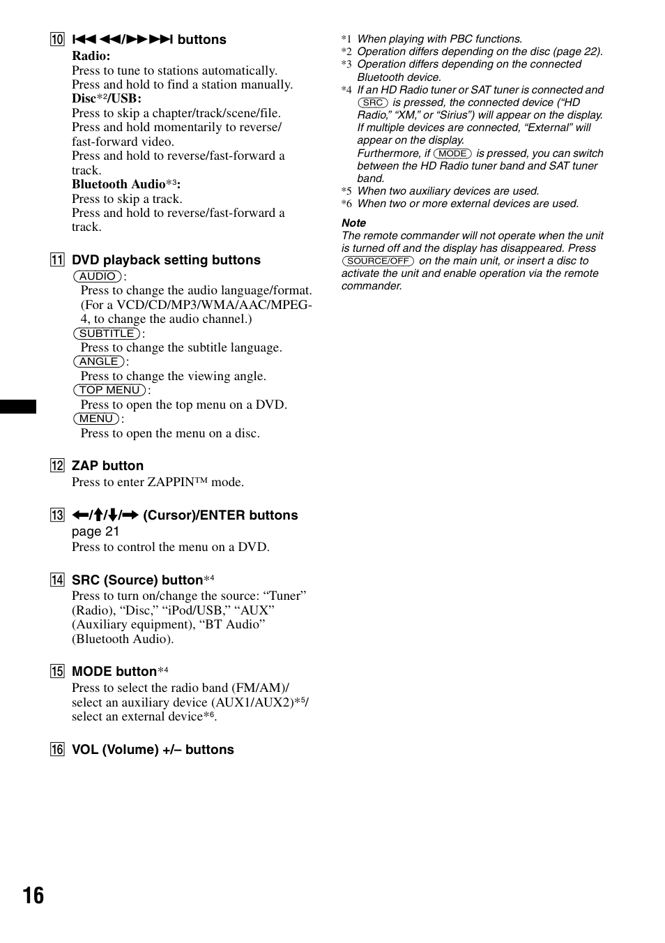 Sony XNV-770BT User Manual | Page 16 / 240