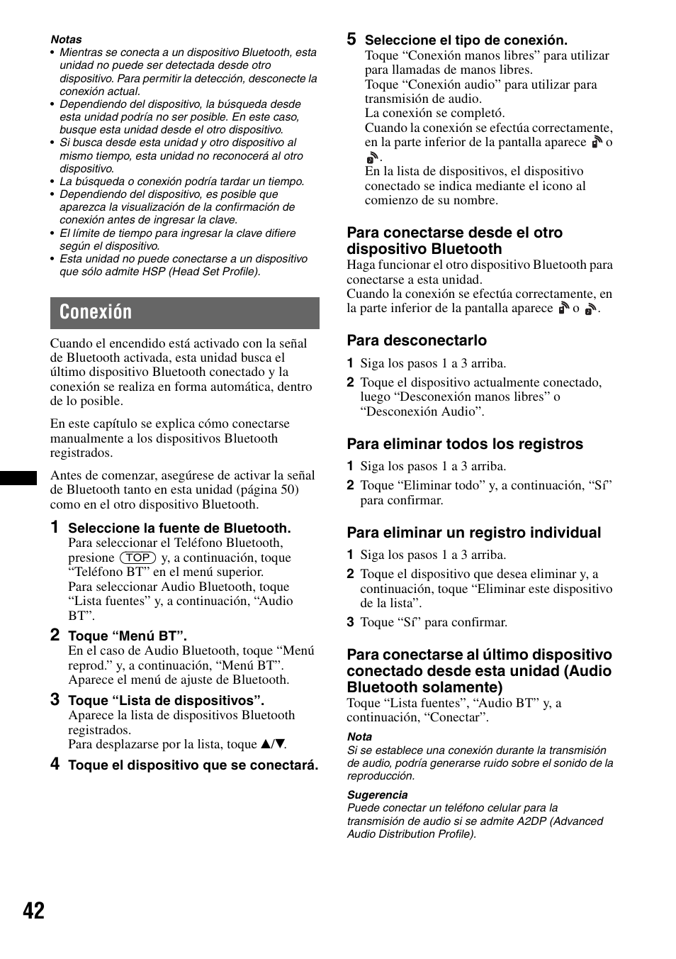 Conexión | Sony XNV-770BT User Manual | Page 198 / 240