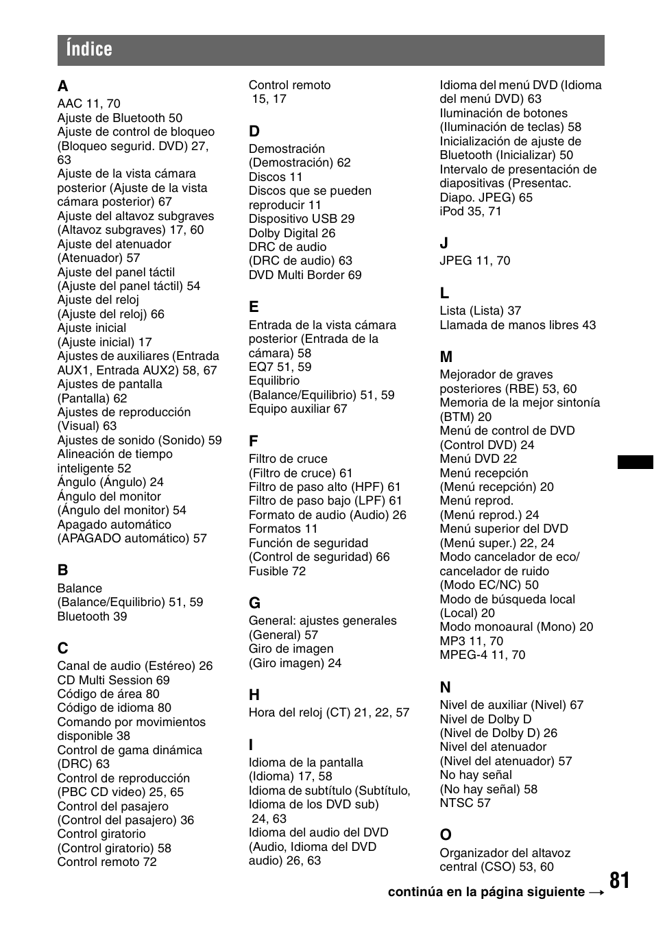 Índice | Sony XNV-770BT User Manual | Page 237 / 240