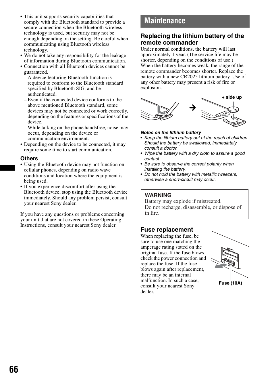 Maintenance | Sony XNV-770BT User Manual | Page 66 / 240