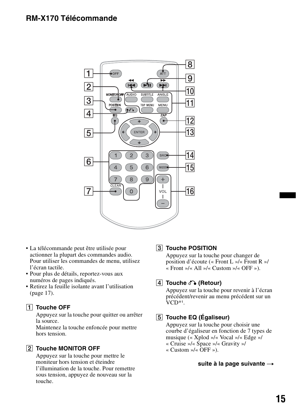 Rm-x170 télécommande | Sony XNV-770BT User Manual | Page 91 / 240