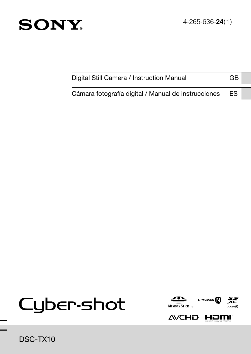 Sony DSC-TX10 User Manual | 64 pages