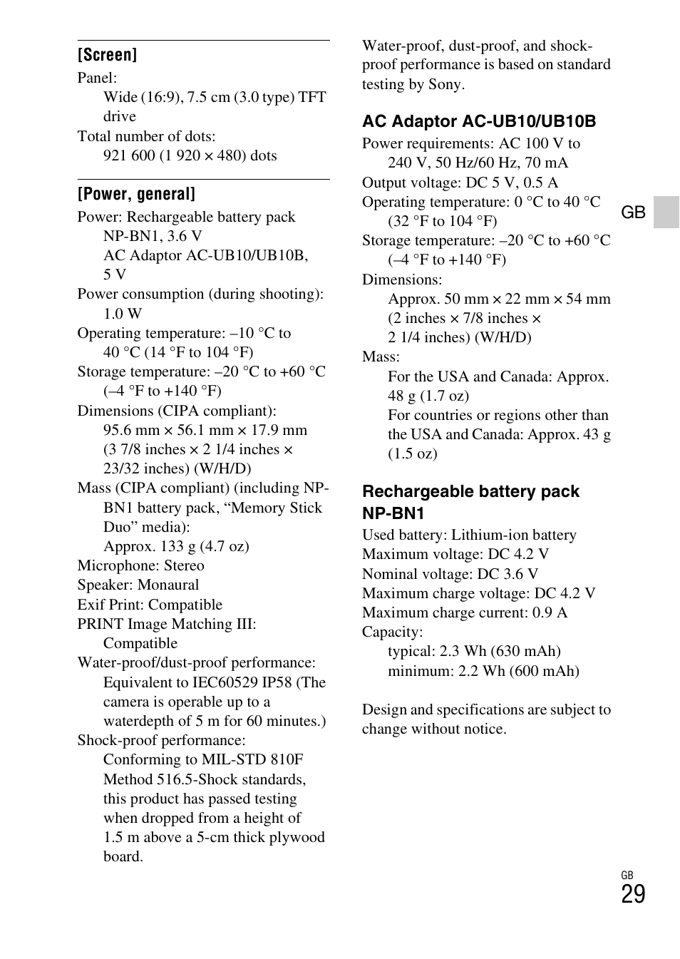 Sony DSC-TX10 User Manual | Page 29 / 64