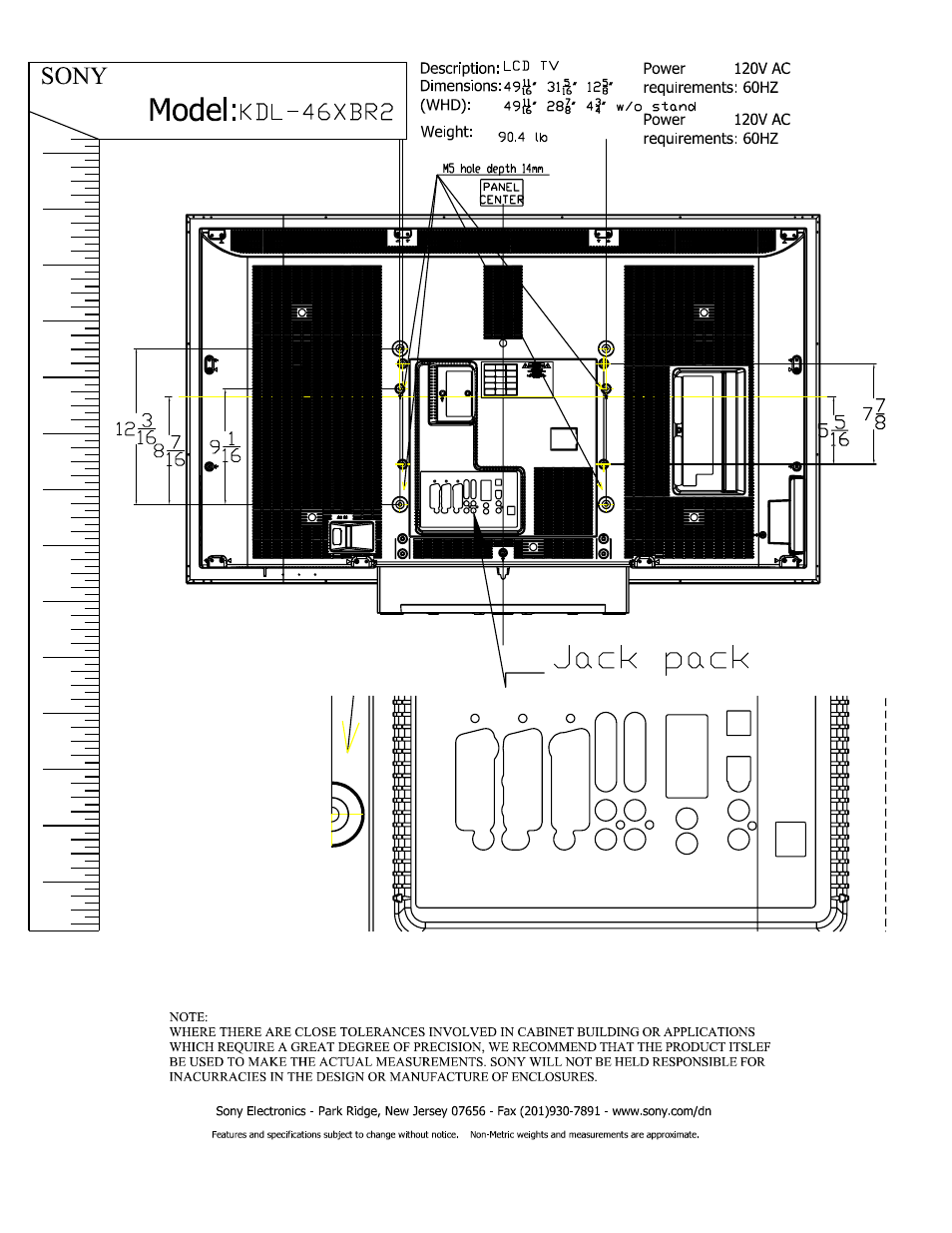 Sony model:kdl-46xbr2 | Sony KDL-46XBR2 User Manual | Page 2 / 3