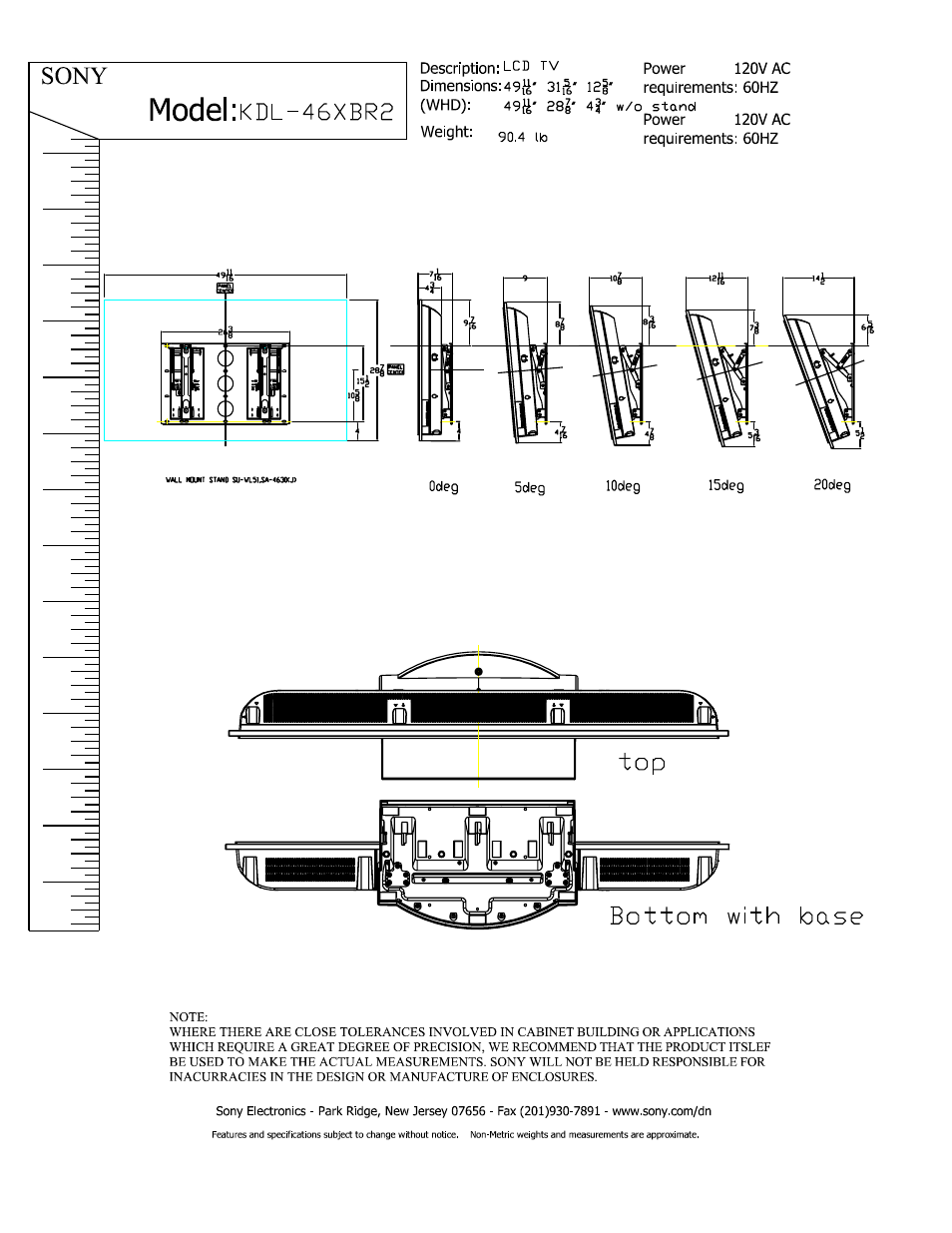 Sony model:kdl-46xbr2 | Sony KDL-46XBR2 User Manual | Page 3 / 3