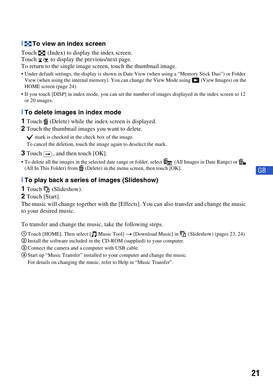 Sony DSC-T300 User Manual | Page 21 / 76