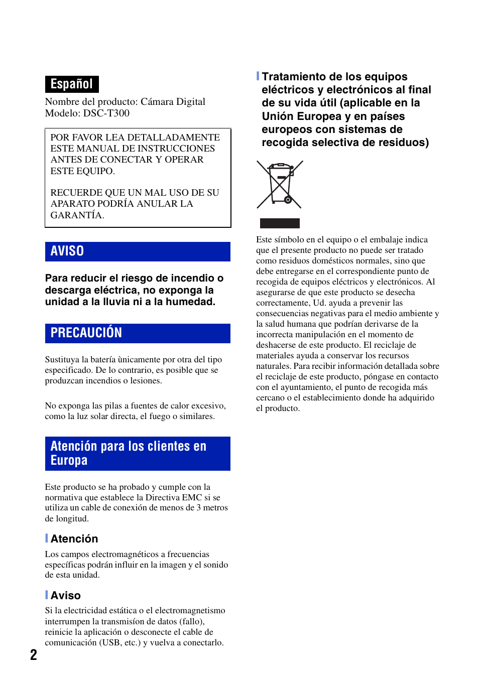 Español | Sony DSC-T300 User Manual | Page 40 / 76