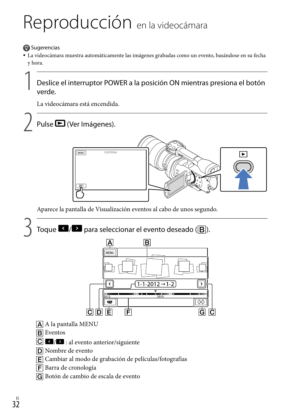 Reproducción en la videocámara, Reproducción | Sony NEX-VG900 User Manual | Page 108 / 151