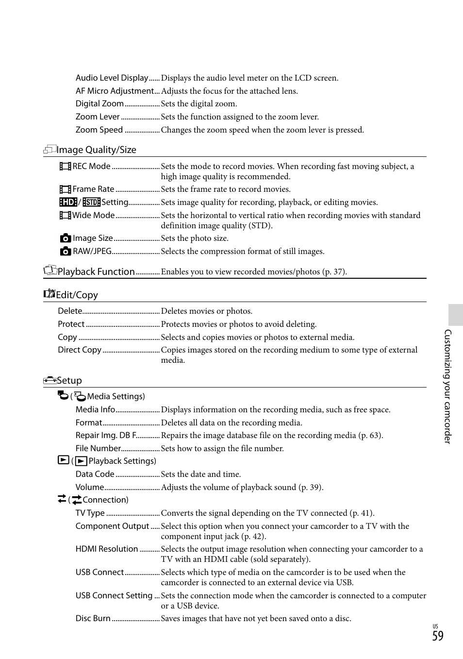 Sony NEX-VG900 User Manual | Page 59 / 151