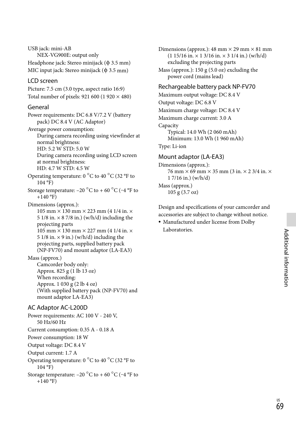 Sony NEX-VG900 User Manual | Page 69 / 151