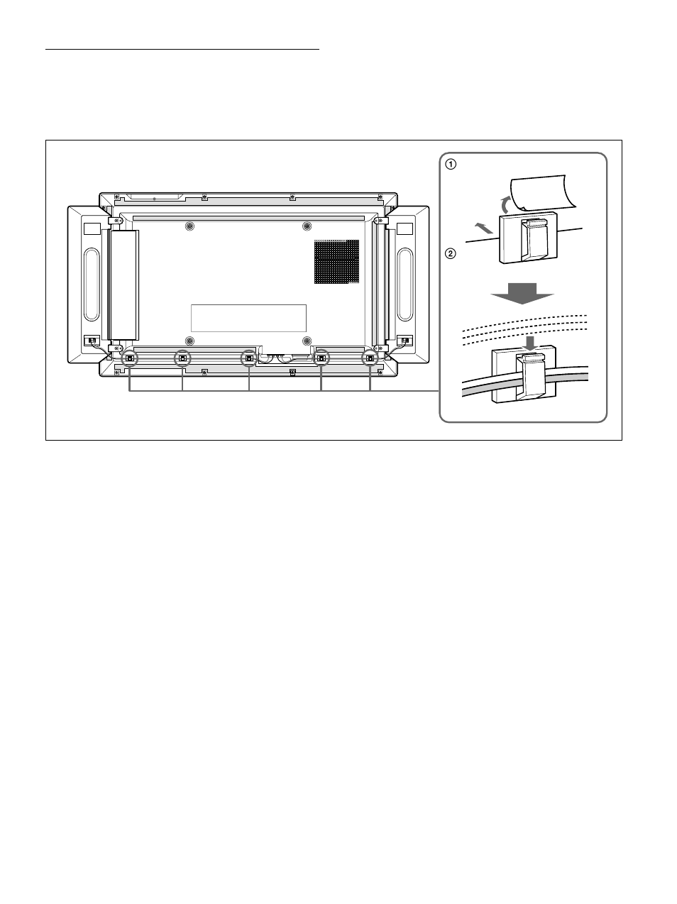 Utilisation des attaches de câbles | Sony PFM-32C1 User Manual | Page 115 / 348