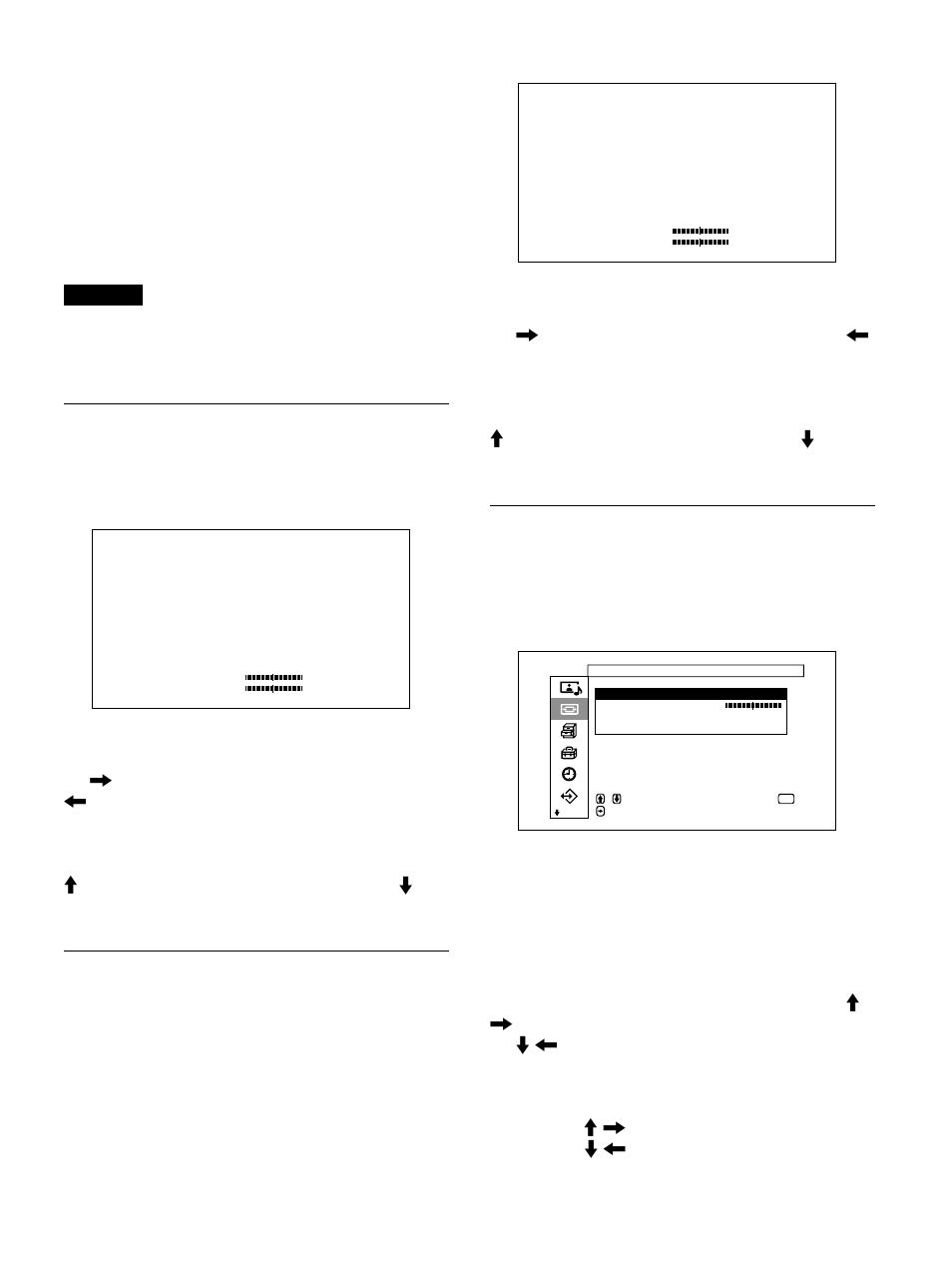 Menu taille de l’écran, Menu centrage de l’écran, Menu réglage des pixels | Sony PFM-32C1 User Manual | Page 119 / 348