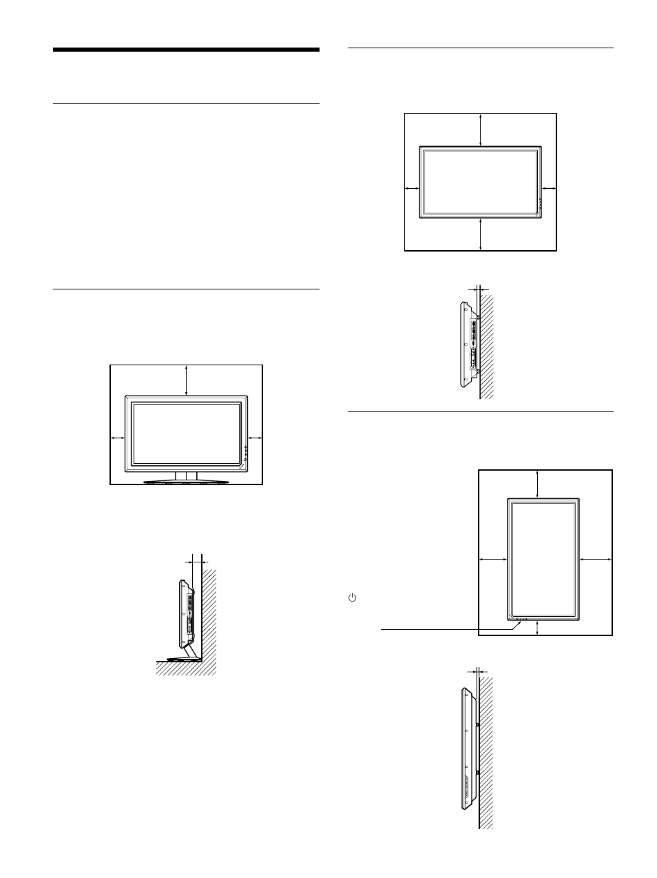 Vorsicht, Lassen sie um den bildschirm herum viel platz, Bei verwendung des ständers (nicht mitgeliefert) | Wenn sie den monitor horizontal verwenden, Wenn sie den monitor vertikal verwenden | Sony PFM-32C1 User Manual | Page 160 / 348