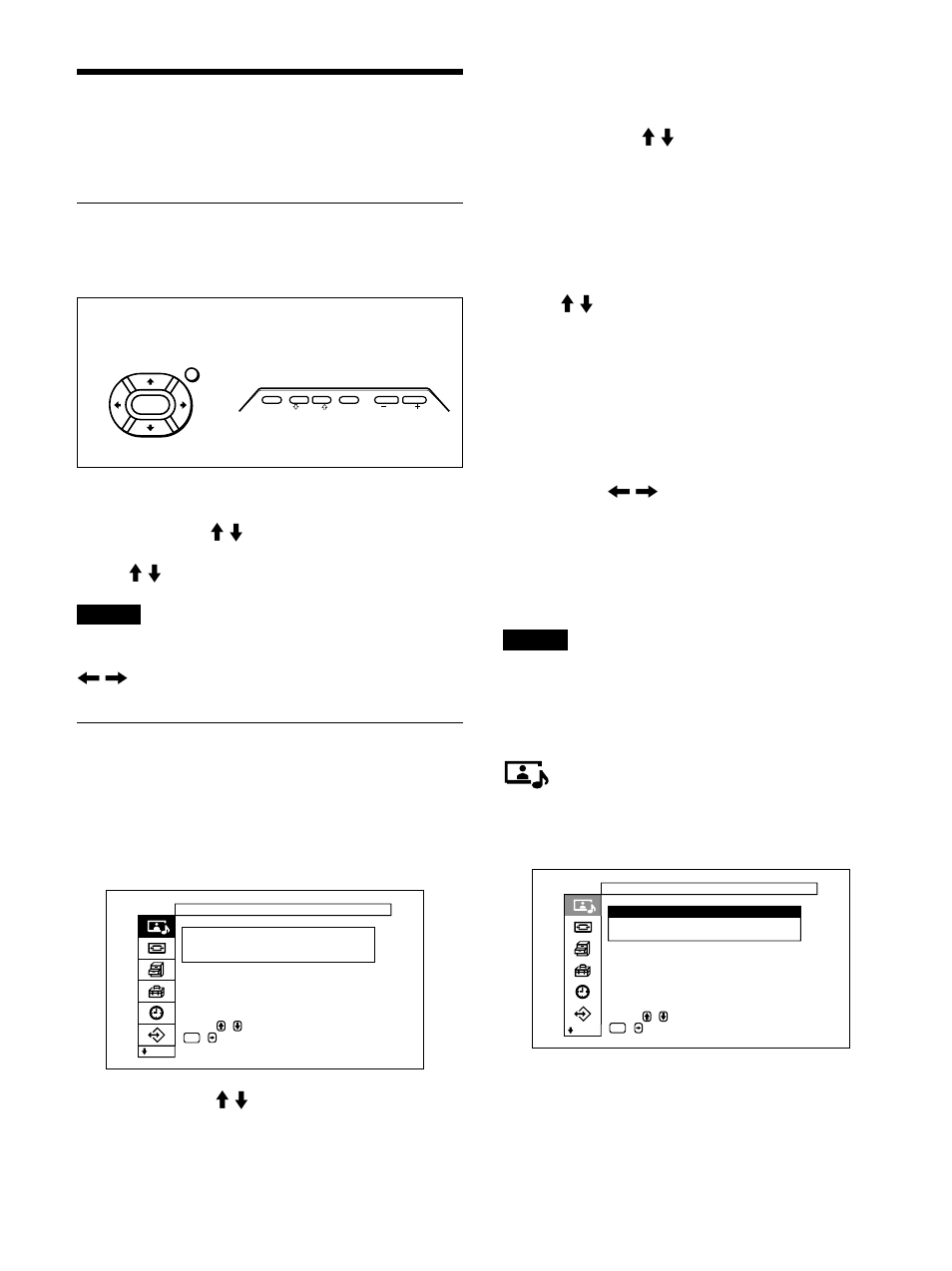 Die bildschirmmenüs, Arbeiten mit den menüs, Übersicht über die menüs | Menü “bild-/tonsteuerung, Menütasten, Menükonfiguration | Sony PFM-32C1 User Manual | Page 164 / 348