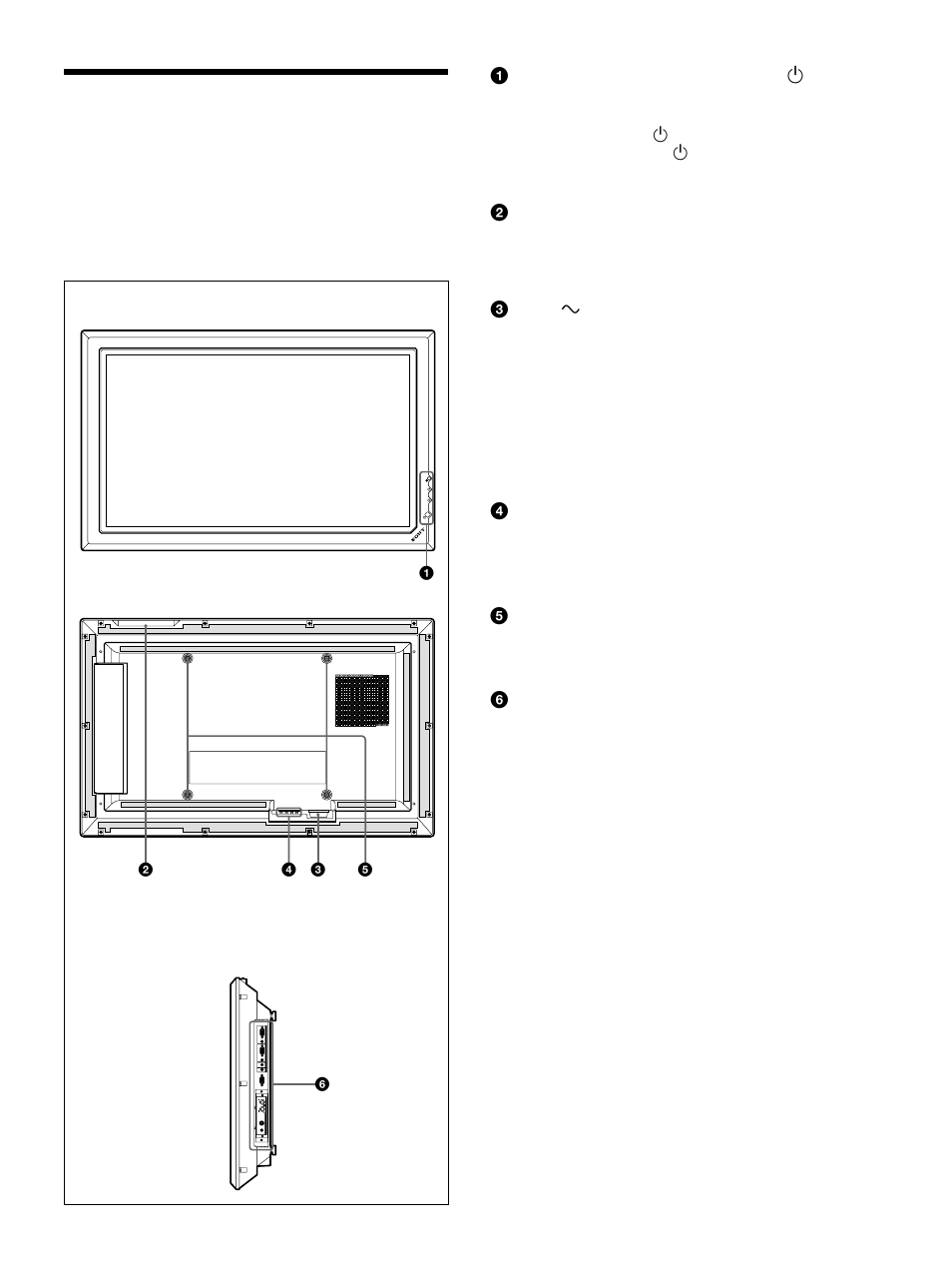 Ubicación y función de componentes y controles, Parte frontal / parte posterior / lateral derecho | Sony PFM-32C1 User Manual | Page 205 / 348