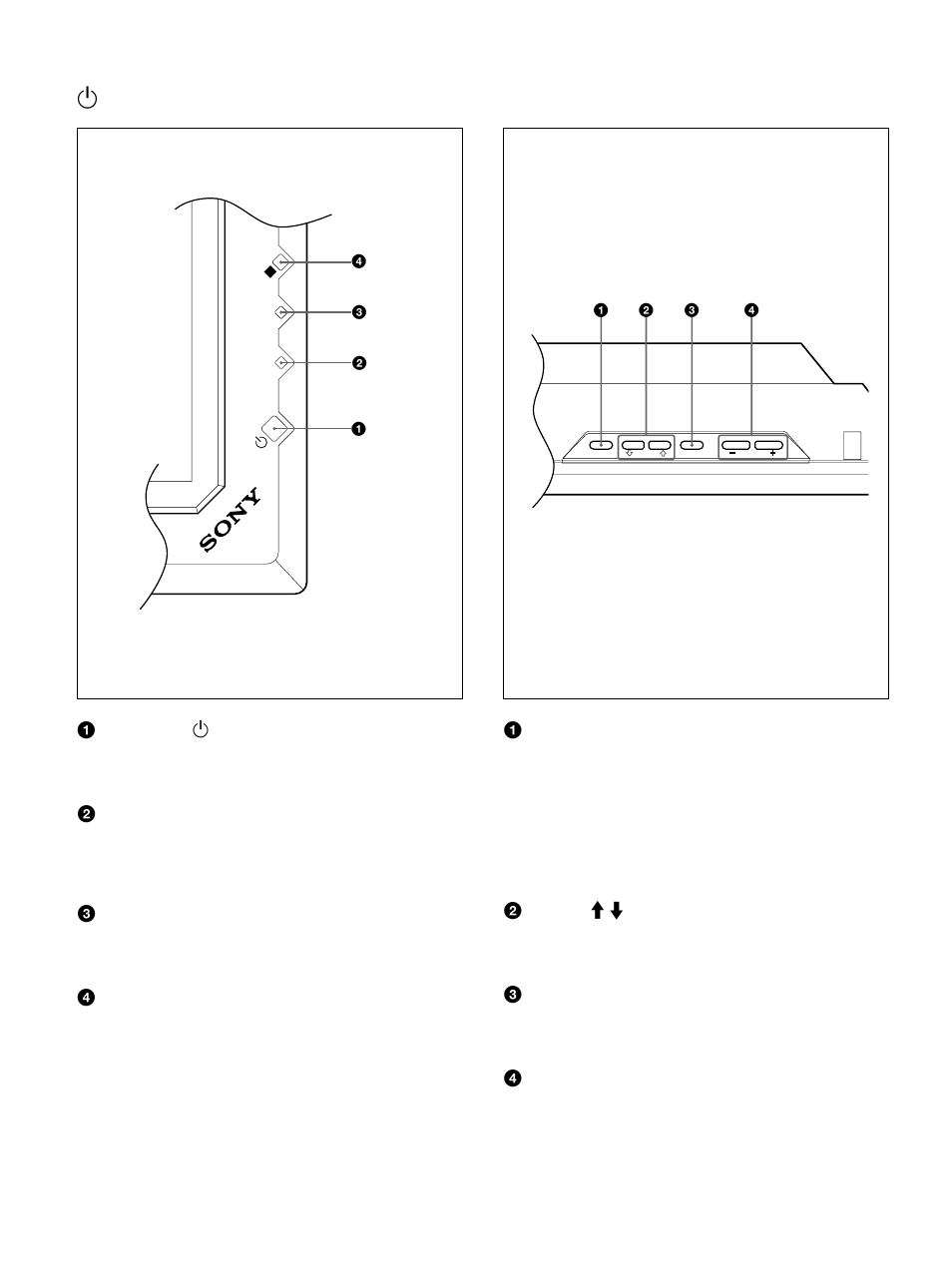 Sección de indicadores / interruptor (de espera), Sección de botones de control (parte superior), Sección de indicadores / interruptor 1 (de espera) | Sony PFM-32C1 User Manual | Page 206 / 348