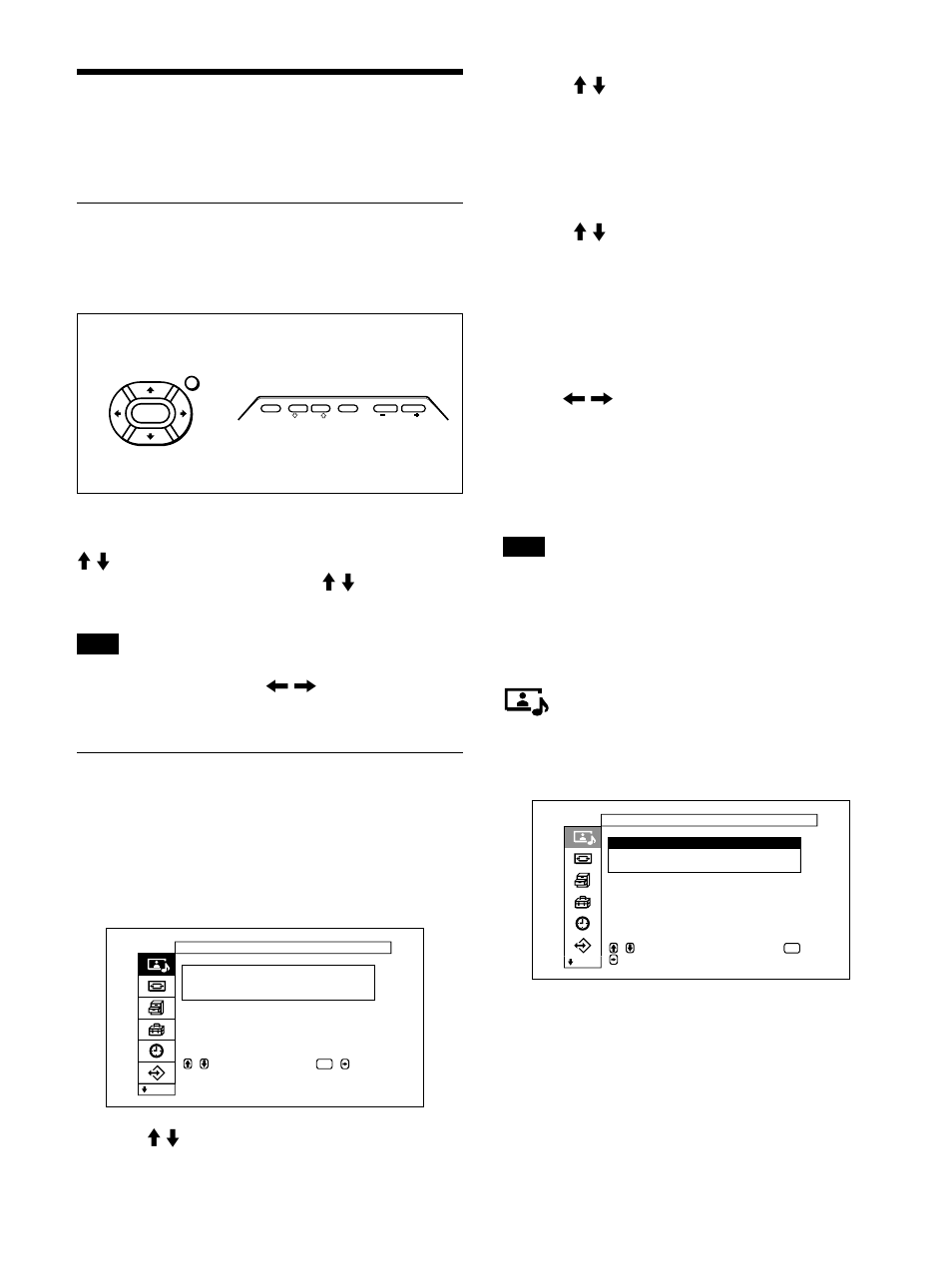 Uso de los menús en pantalla, Empleo mediante menús, Guía de los menús | Menú control imagen/sonido, Botones de empleo de menús, Configuración del menú | Sony PFM-32C1 User Manual | Page 214 / 348