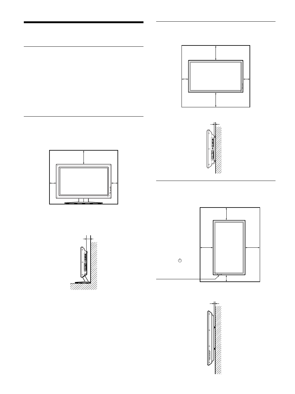 Avvertenza, Installare il display in un luogo spazioso, Installazione con il supporto (non in dotazione) | Installazione orizzontale del display, Installazione verticale del display | Sony PFM-32C1 User Manual | Page 258 / 348