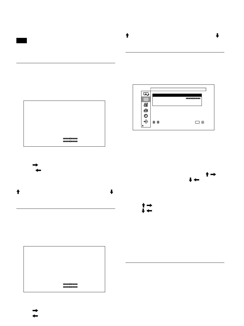 Menu dimensione schermo, Menu spostamento schermo, Menu regola pixel | Ripristina | Sony PFM-32C1 User Manual | Page 265 / 348