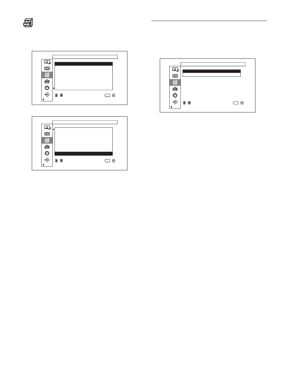 Menu impostazione personalizz, Menu salva schermo | Sony PFM-32C1 User Manual | Page 266 / 348