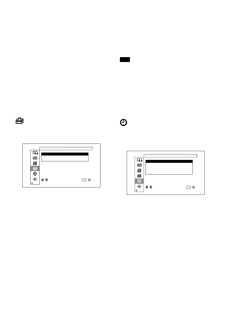 Menu impostazione iniziale, Menu timer/orologio, Impost. ora consente di impostare l’ora | Sony PFM-32C1 User Manual | Page 267 / 348