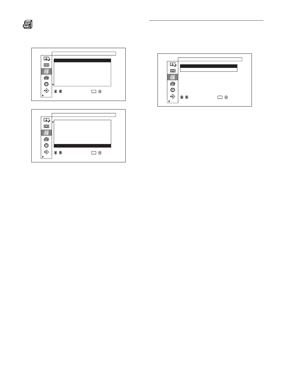 Custom setup（用户设定）菜单, Screen saver（屏幕保护）菜单, 减少电源消耗或设定屏幕保护等等 | Power saving（节电） 用于在节电状态下观看屏幕, 校正或防止因在屏幕上长时间显示相同图像而导致 屏幕上出现的重影或残像, Pic. inversion（图像翻转） 设定屏幕保护功能以翻转图像的色调, Pic. orbit（图像移动） 设定屏幕保护功能，在已过预定时间后自动移动图 像的显示位置, 有关详细说明，请参见第 27 页上的“节电功能, 有关详细说明，请参见第 27 页上的“显示封闭字幕, 有关详细说明，请参见第 39 页上的“屏幕保护功能 | Sony PFM-32C1 User Manual | Page 316 / 348