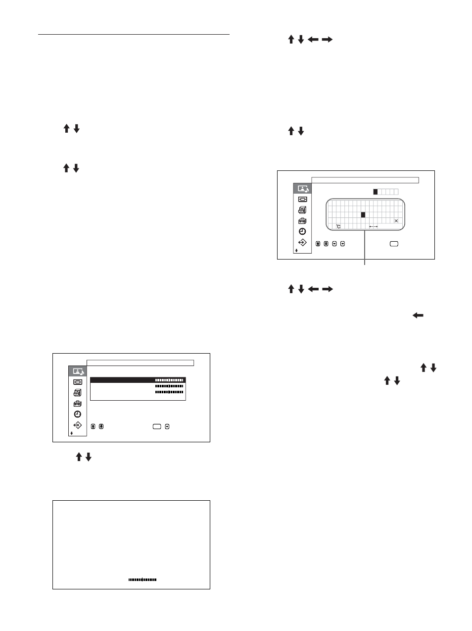 Color temp.（色温, 用 m/m 键选择“color temp”并按 enter 键 | Sony PFM-32C1 User Manual | Page 326 / 348