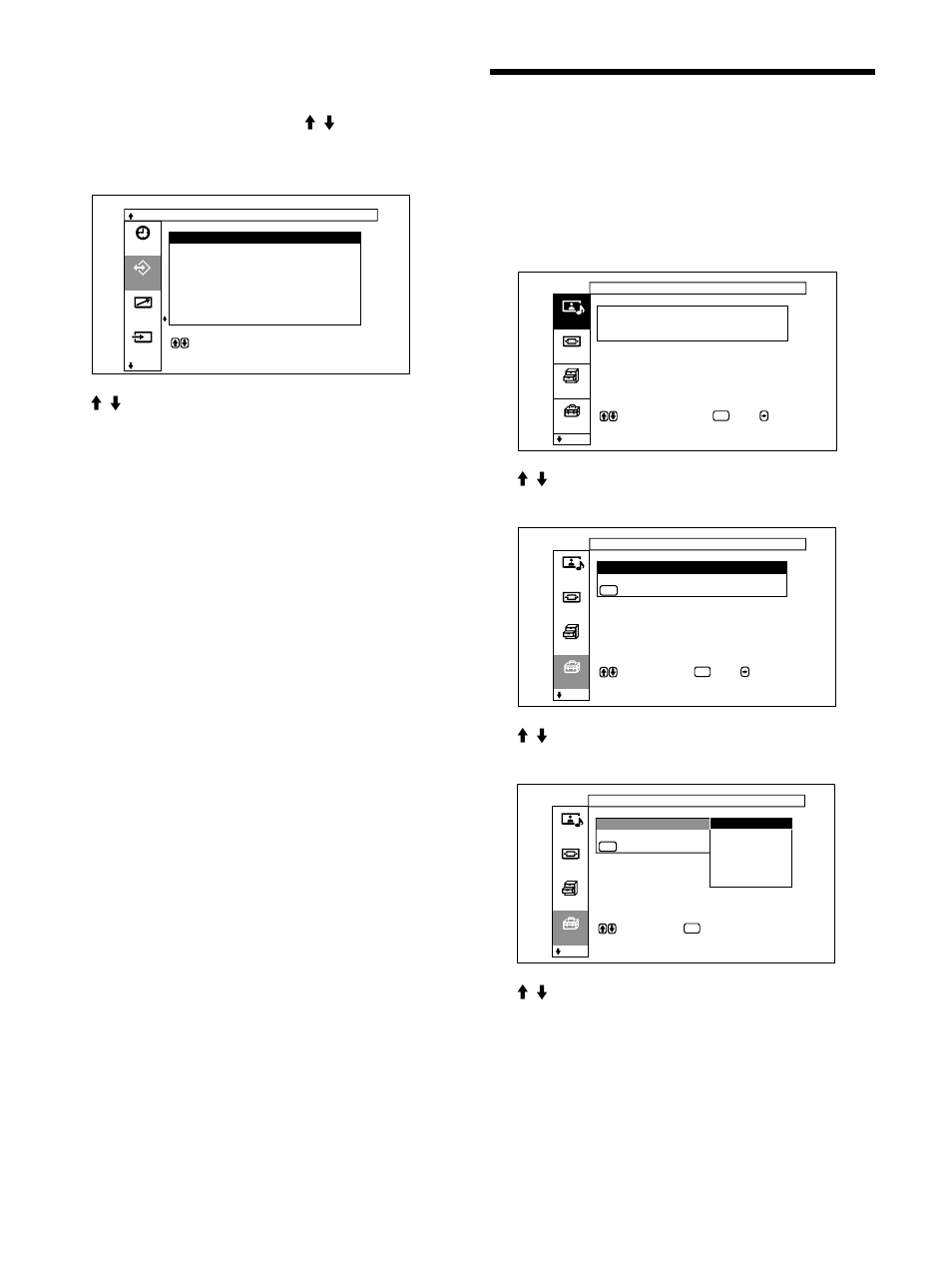 メモリーした設定値を呼び出す, メニュー表示の言語を選ぶ | Sony PFM-32C1 User Manual | Page 41 / 348