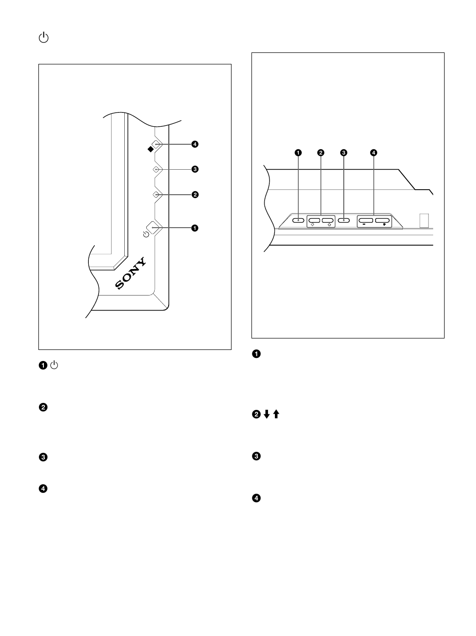 Standby) switch / indicator section, Control button section (top) | Sony PFM-32C1 User Manual | Page 60 / 348