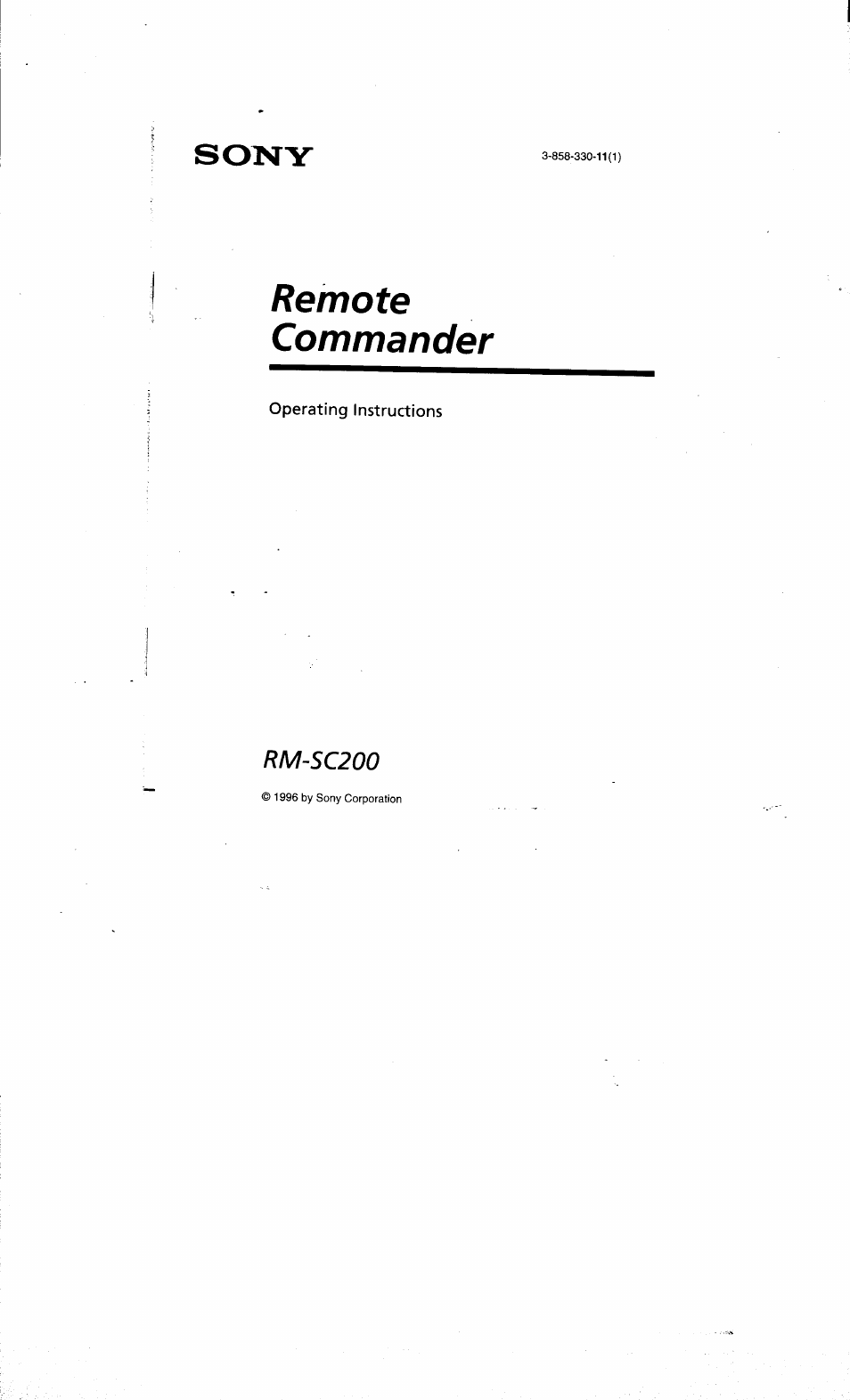 Sony RM-SC200 User Manual | 18 pages