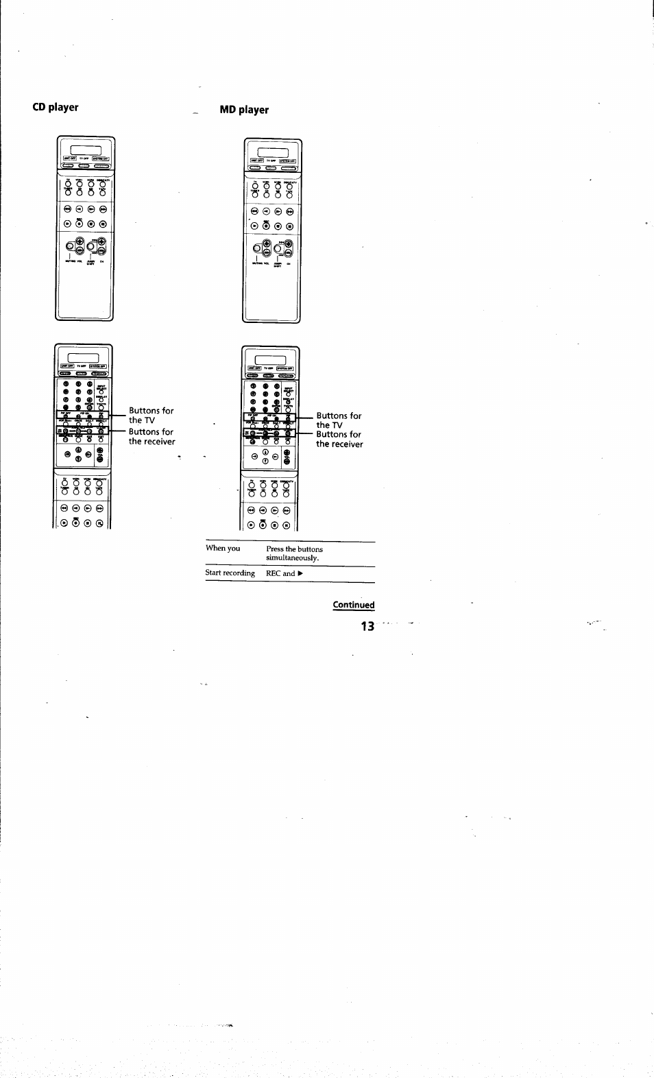 Continued | Sony RM-SC200 User Manual | Page 13 / 18
