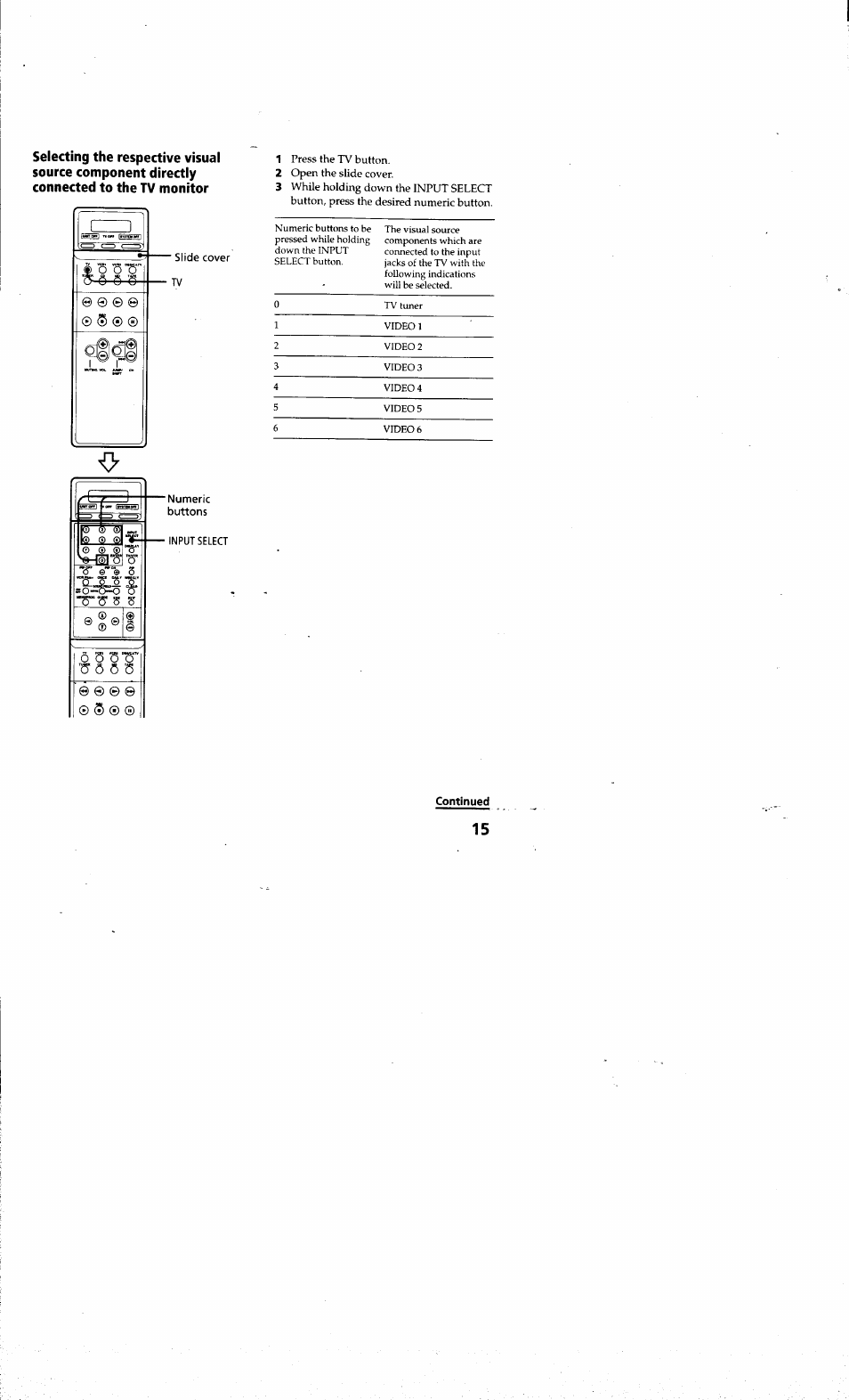 Continued | Sony RM-SC200 User Manual | Page 15 / 18