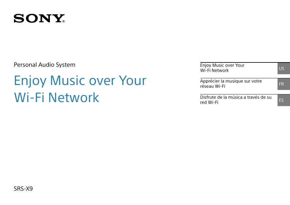 Sony SRS-X9 User Manual | 68 pages