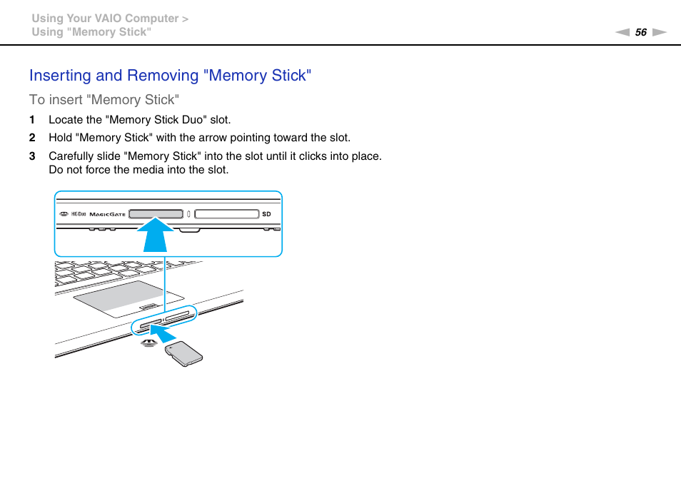 Sony VPCZ22SHX User Manual | Page 56 / 215