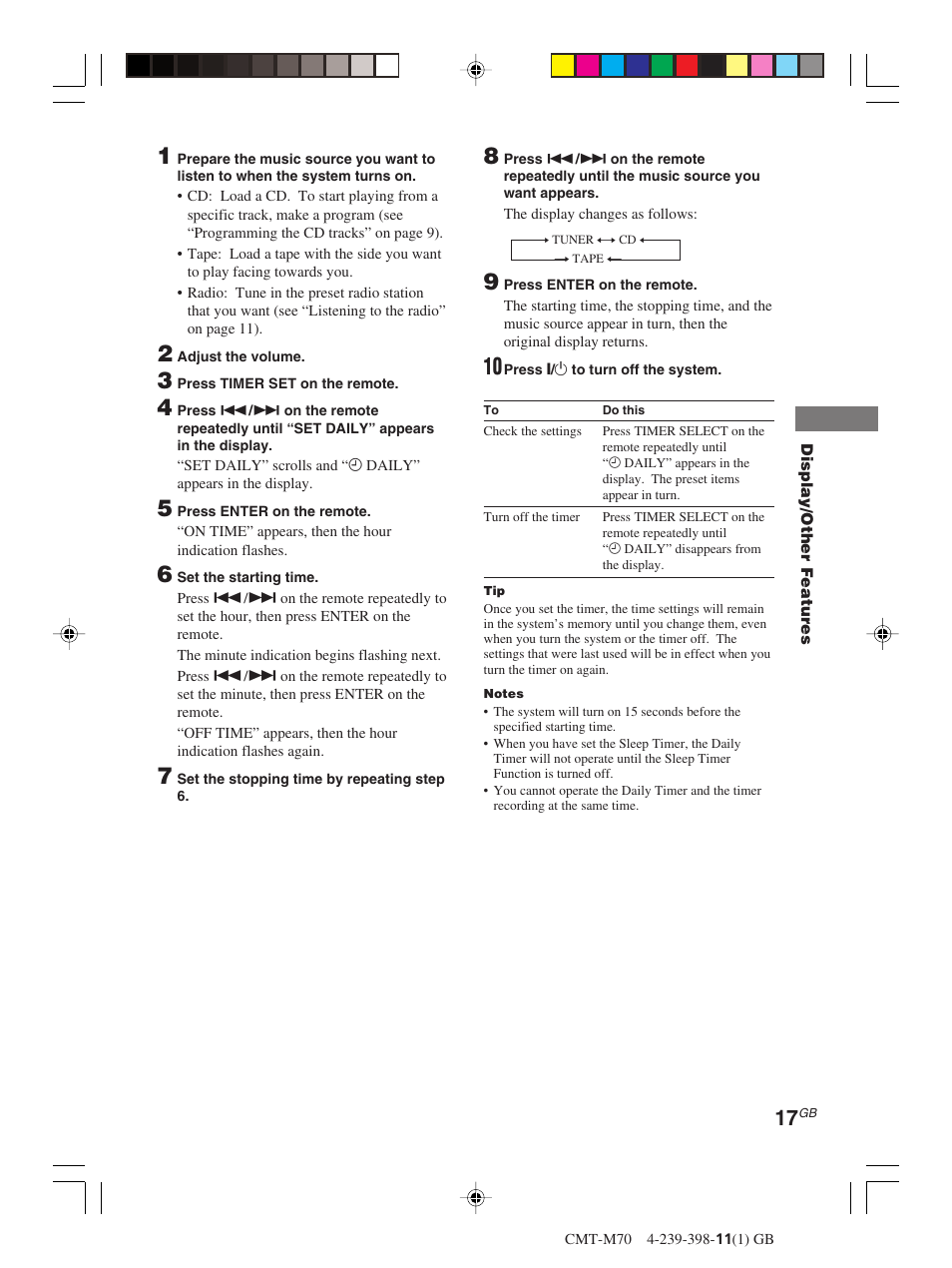 Sony CMT-M70 User Manual | Page 17 / 24