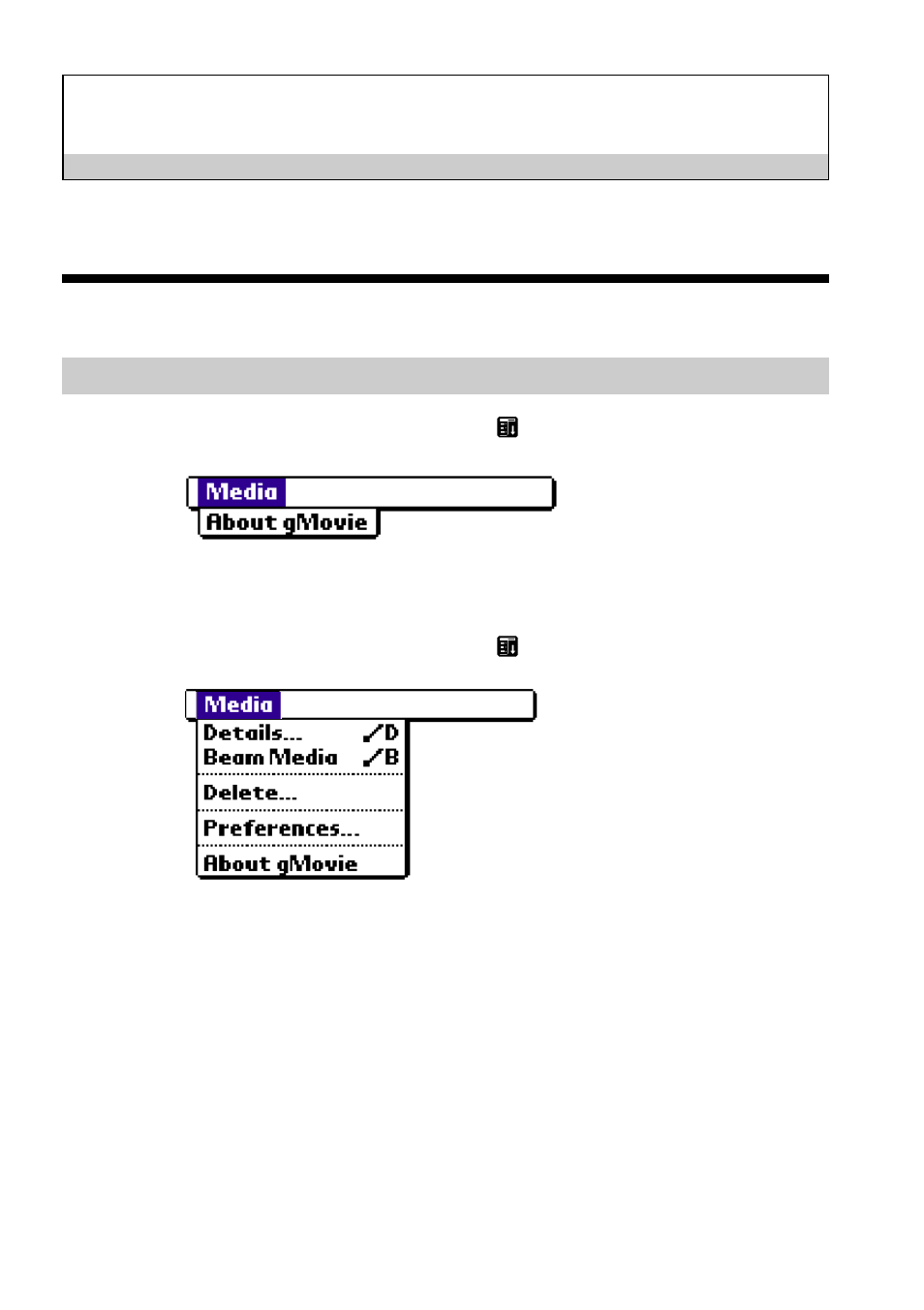 Miscellaneous, Menu commands, Media menu | Sony PEG-N710C User Manual | Page 10 / 15