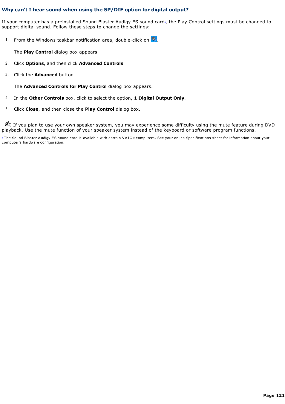 Sony PCV-RS500CGP User Manual | Page 121 / 143