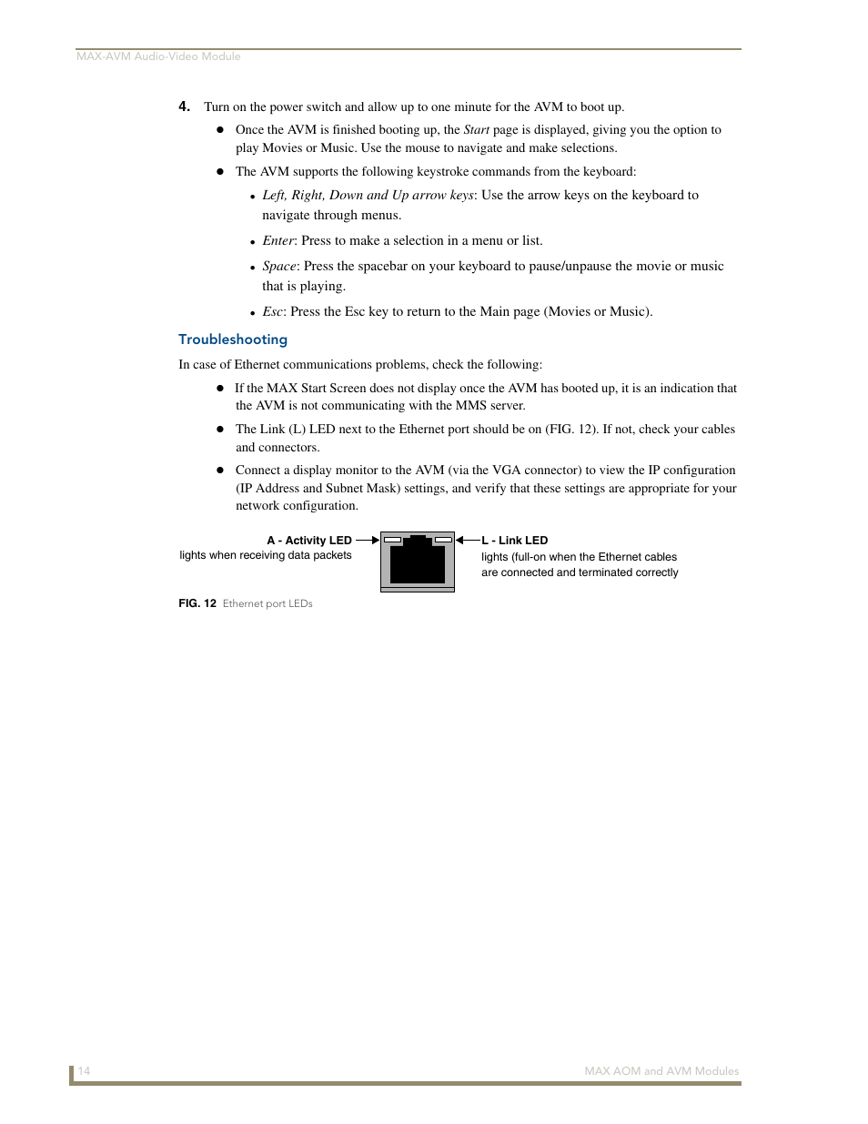 Troubleshooting | AMX Audio-Only Module MAX-AOM User Manual | Page 16 / 26