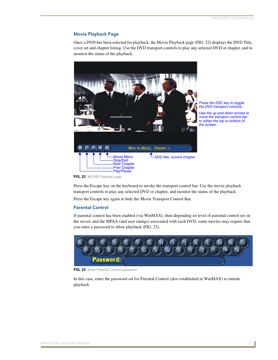 Parental control | AMX Audio-Only Module MAX-AOM User Manual | Page 23 / 26