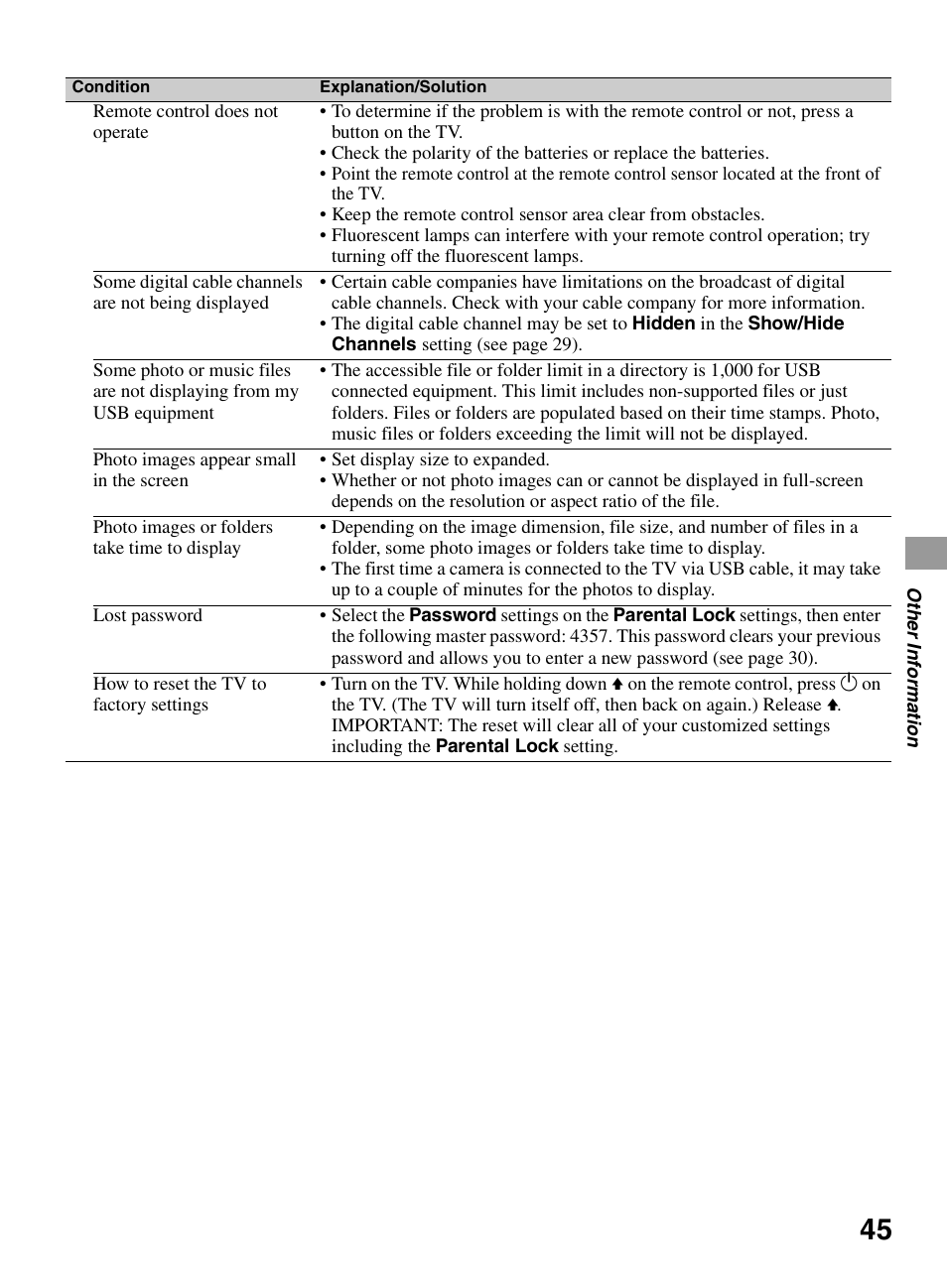 Sony KDL-32BX330 User Manual | Page 45 / 48
