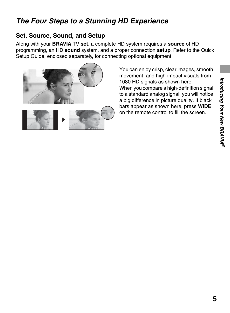 The four steps to a stunning hd experience, The four steps to a stunning hd, Experience | Sony KDL-32BX330 User Manual | Page 5 / 48