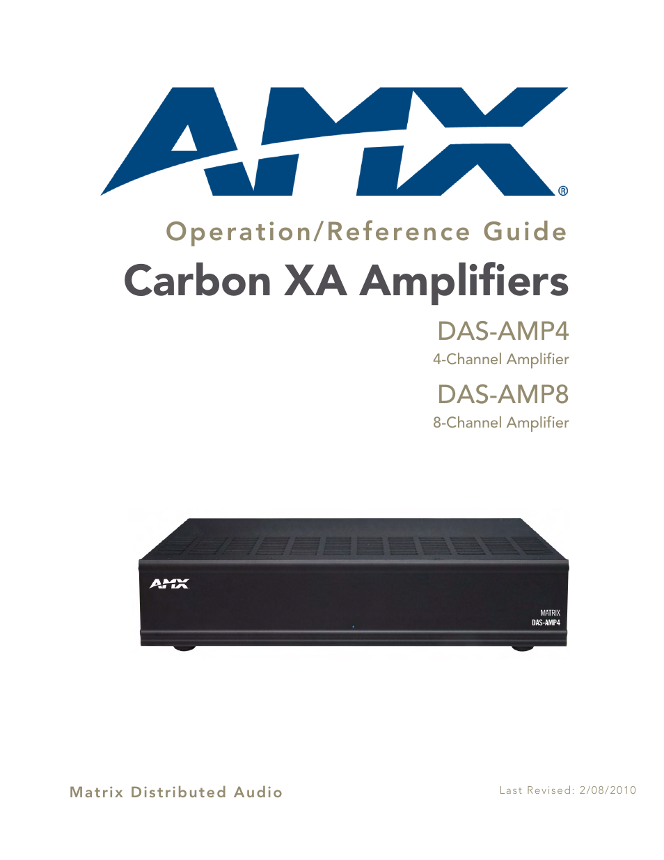 AMX DAS-AMP4 User Manual | 14 pages